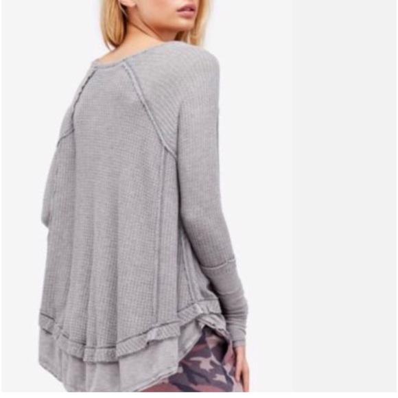 FREE PEOPLE •We the Free •Laguna Thermal Top Gray •NWT• XS - Picture 4 of 8